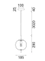 Pendant lamp PINO 1 Round Opal Matte 10W