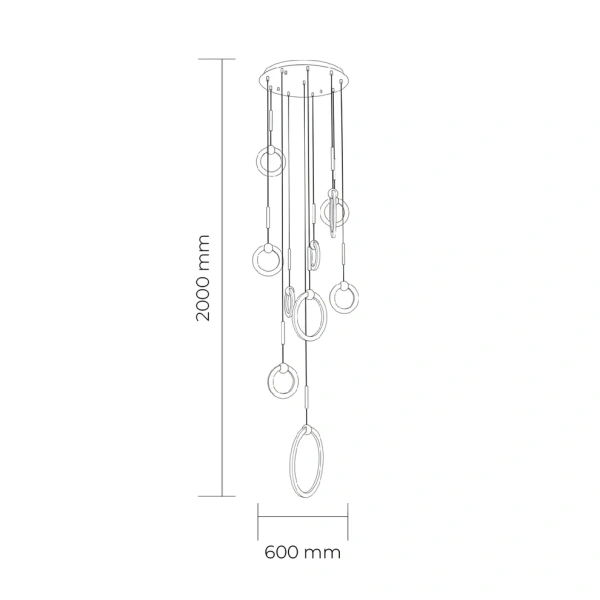 Pendant lamp Bastiano 10 LED D60 BRZ