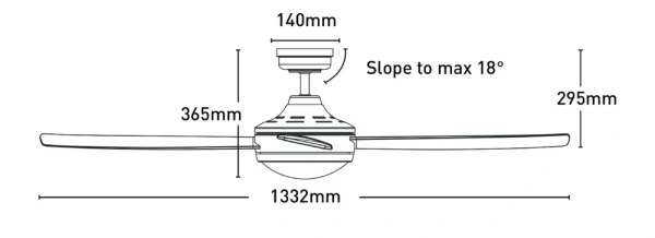Ceiling fan Airnimate AC with LED 20W D52 BL