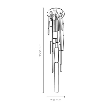 Pendant lamp Astral LED 150W D75 gold