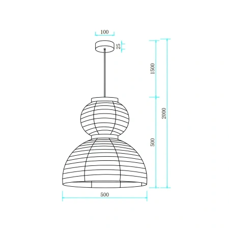 Pendant lamp Kami E27