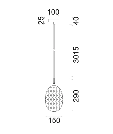 Pendant lamp KATHAL 2 E14 D15 SMK