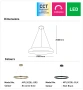 Pendant lamp Medine LED 60W with remote D800 BRS