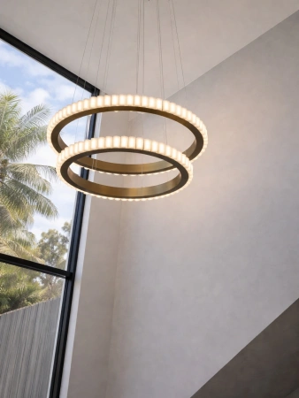 Pendant lamp Capella 2 Alabaster Spanish Marble LED 70W CCT Dim BRS