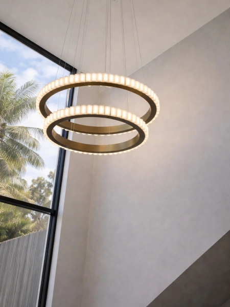 Pendant lamp Capella 2 Alabaster Spanish Marble LED 70W CCT Dim BRS