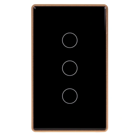 Wall Switch 3 Gang BLK-GLD HV9220-3 Wifi