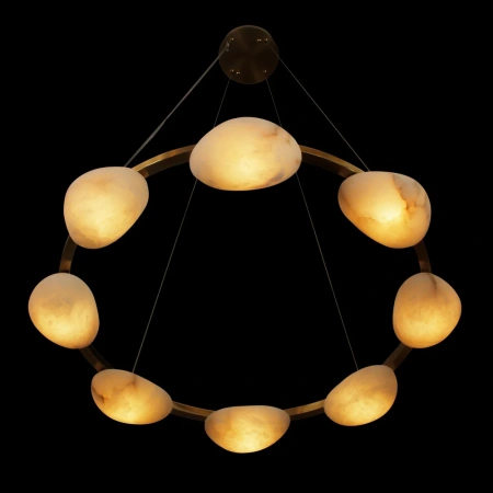 Pendant lamp Miraflores P8 Alabaster Spanish Marble D80 LED 40W CCT Dim BRS