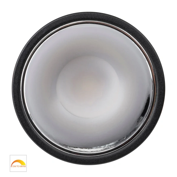Recessed downlight Gleam BLK with Chrome Insert Fixed Dim to Warm LED 9W IP54