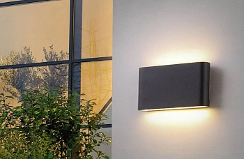 Wall light Napa 2lt IP54 10W 3CCT up and down BLK