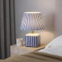 Table lamp Amaris Ceramic E27 Blue Stripe