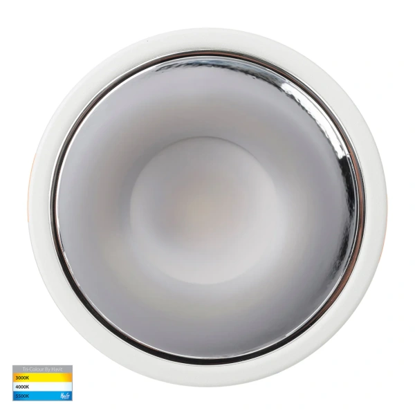 Recessed downlight Gleam WHT with Chrome Insert 3CCT Fixed Deep LED 9W IP54