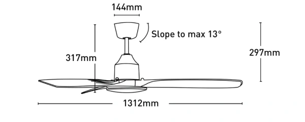 Ceiling fan Raptor DC with Remote D52 WH