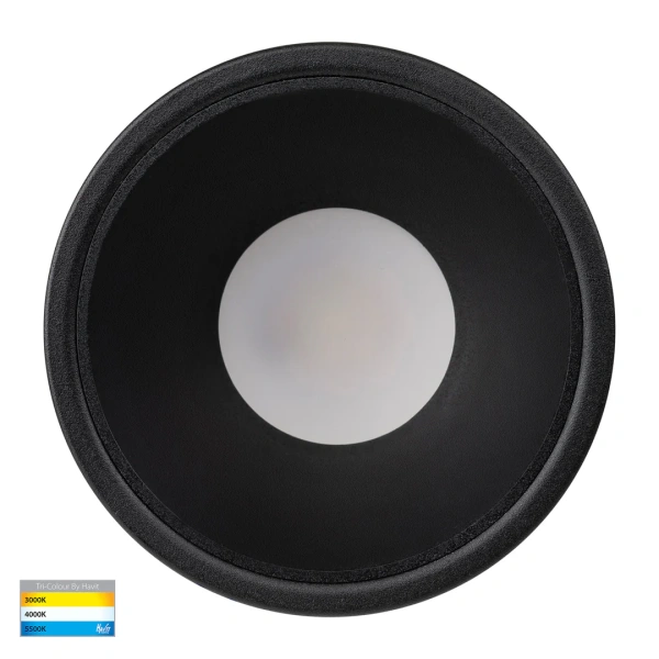 Recessed downlight Gleam BLK with BLK Insert 3CCT Fixed Deep LED 9W IP54