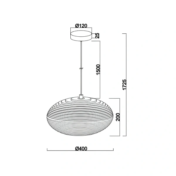 Pendant lamp Zanora Oval E27