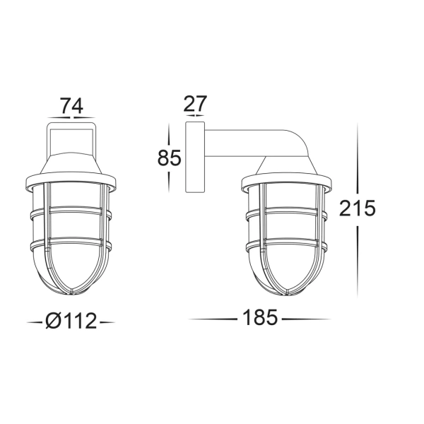 Wall Light Marina E27 8W HV3511W-WHT