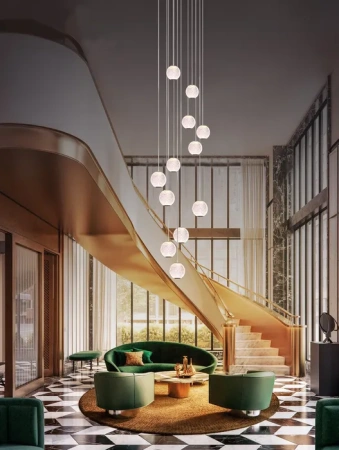 Langdon-8 Light LED Pendant Black 5K