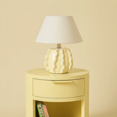 Table lamp Lila ceramic E27 Butter cream