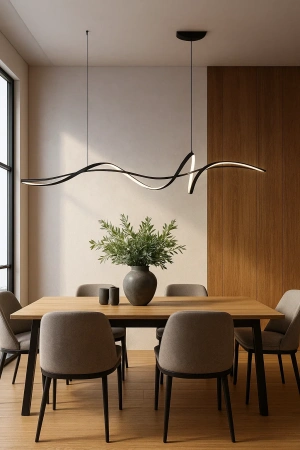 Pendant lamp Famous linear 2 P1 LED 20W 3CCT L1200 BK