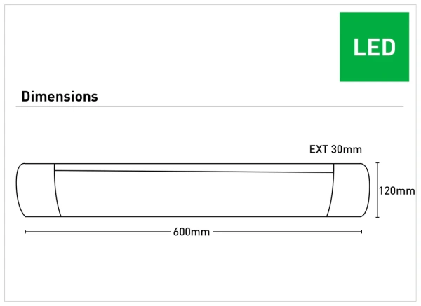 Batten Light Terre LED 25W 4K L60