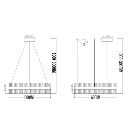 Pendant lamp Elisse crystal LED 30W 3K D60 CHR