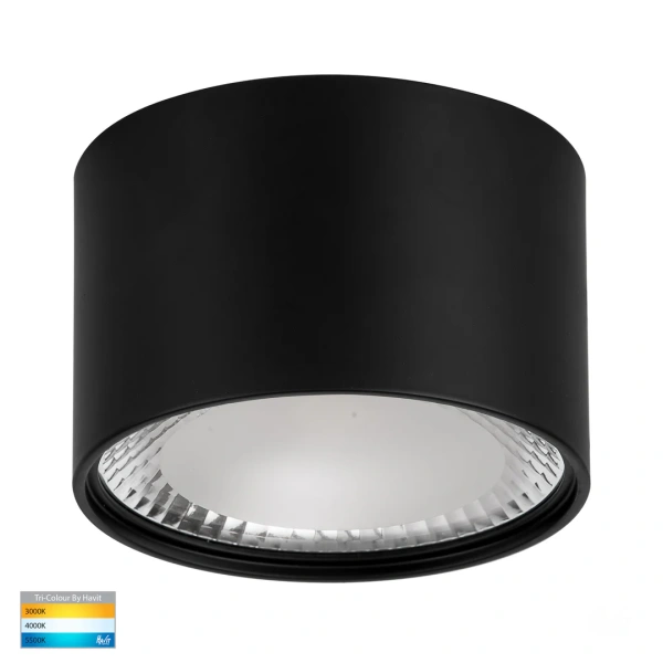 Surface downlight Nella BLK 3CCT LED 12W IP54