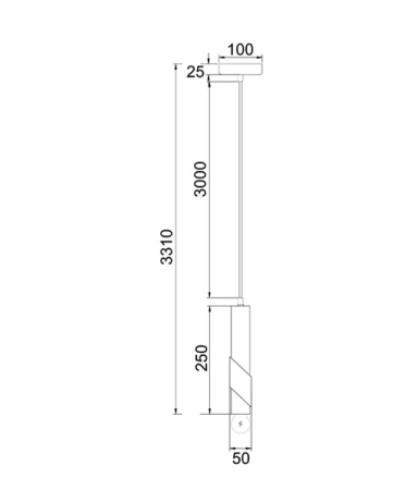 Pendant lamp GOLDA2 Tube with Brass Highlight