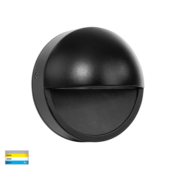 Step light Veko Black with Eyelid HV2928T-BLK-240V IP65