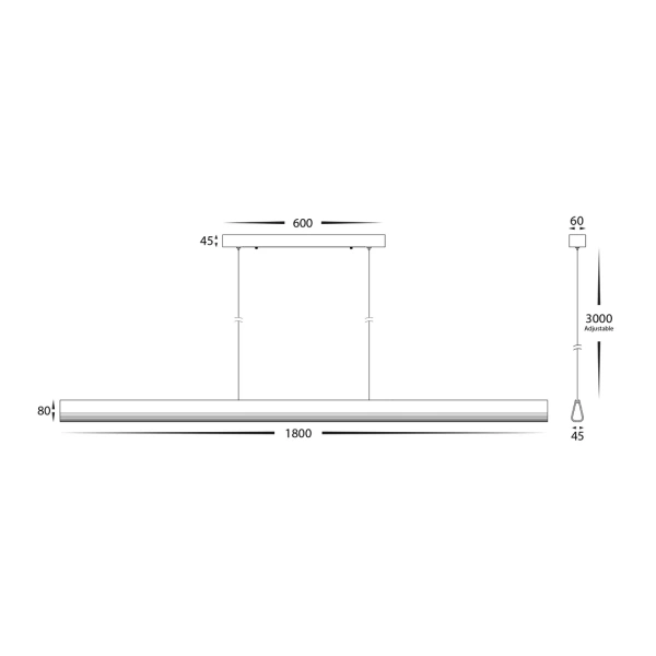 Pendant lamp Opex Walnut Timber L180 LED 28W 3CCT Dim