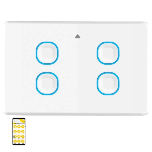 Wall switch Quad Ikuu Smart Zigbee WHT Wifi