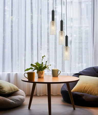 Pendant lamp CLEO Oblong Cut Glass