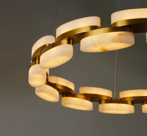 Pendant lamp Millares P1 Alabaster Spanish Marble D60 LED 50W CCT Dim BRS