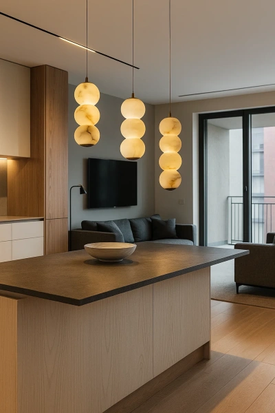 Pendant lamp Esco 3 Alabaster Spanish Marble LED 8W 3CCT BRS