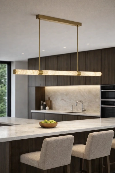 Pendant lamp Maella 1 Alabaster Marble L150 LED 40W CCT Dim BRS with remote