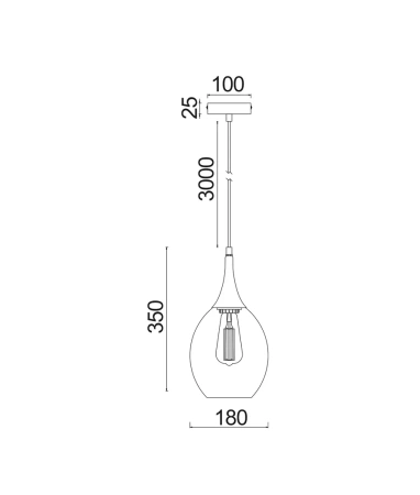 Pendant lamp BROTE 1 E27 D18 AM