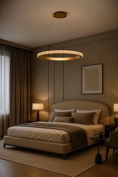 Pendant lamp Capella Alabaster Spanish Marble D80 LED CCT Dim BRS with remote