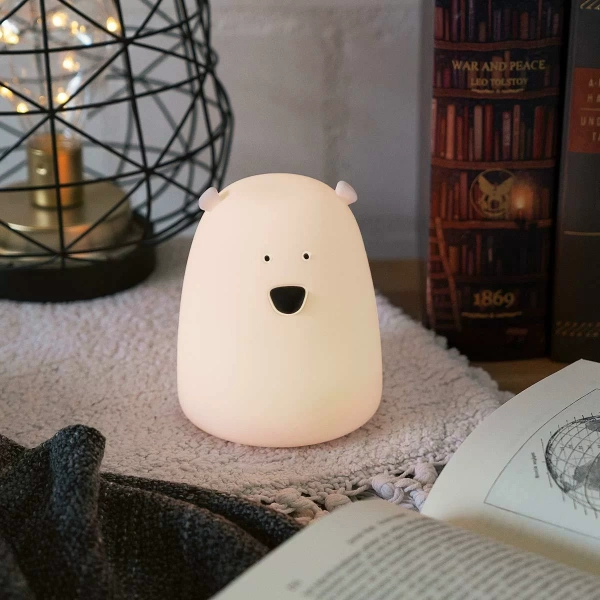 Kids lamp Polar Bear Barney soft Silicone Night RGB Rechargeable