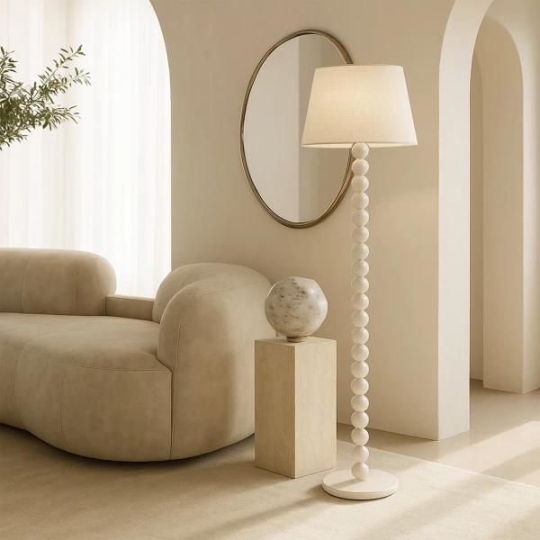 Floor lamp Pearl Orb E27 WHISPER WHITE