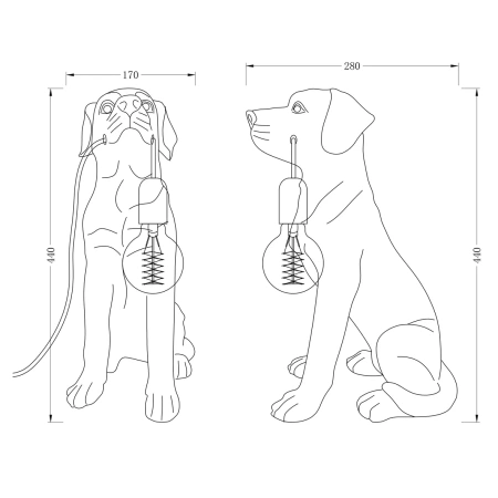 Table lamp Golden Retrieve LED Black