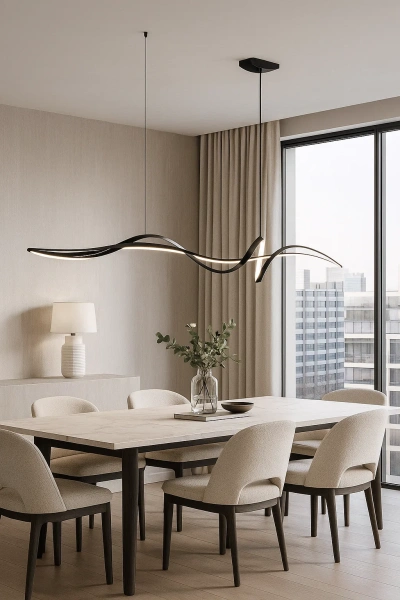 Pendant lamp Famous linear 2 P3 LED 30W 3CCT L1600 BK