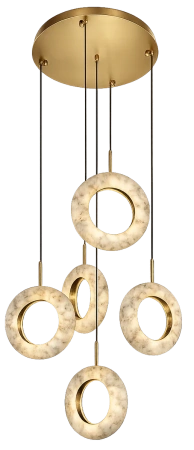 Pendant lamp Carinena P5 Alabaster Spanish Marble LED 40W CCT Dim BRS