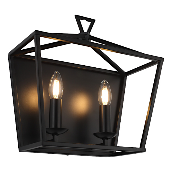 Wall Light Perigan 2lt E14 BLK
