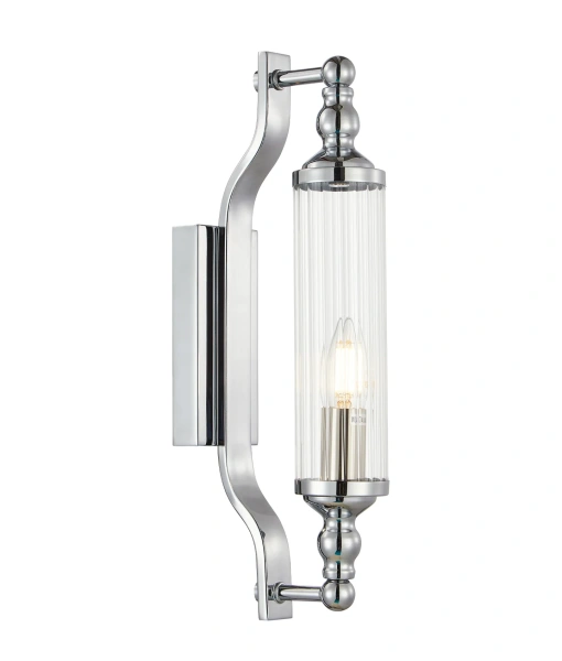 Wall light RODILLO2 Tubular Clear Glass Chrome 10W