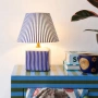Table lamp Amaris Ceramic E27 Blue Stripe