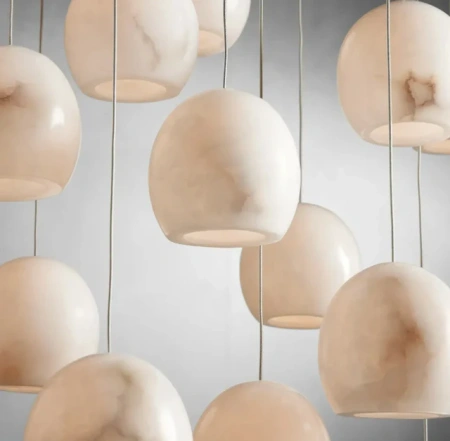 Pendant lamp Villaspesa 12 Alabaster Spanish Marble G9 BRS