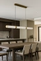 Pendant lamp Aragon Linear Alabaster Spanish Marble L150 LED 40W CCT Dim BRS with remote
