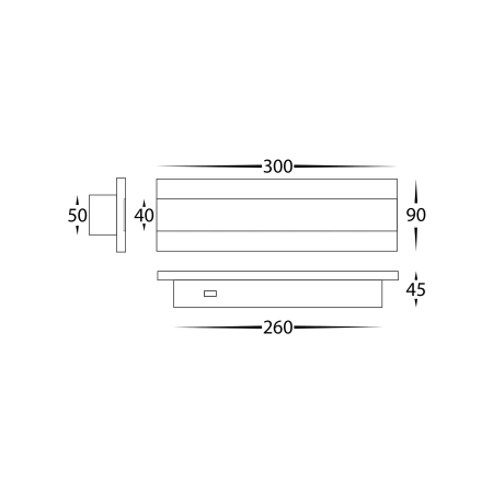 Wall light Barline LED 9W Tricol IP65 30cm WHT