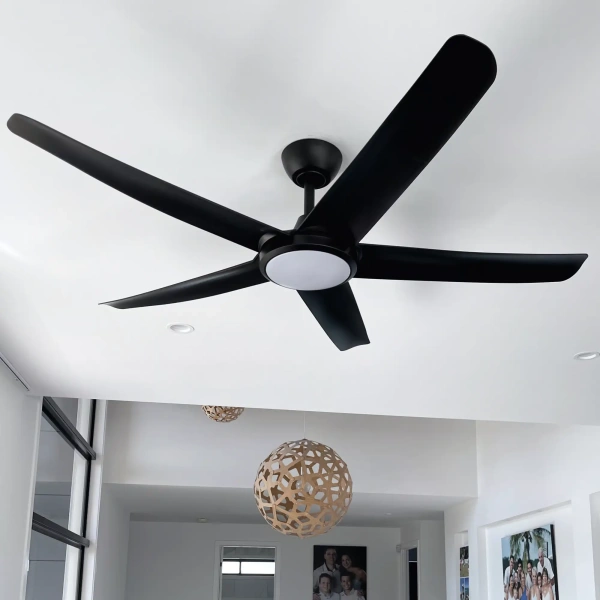 Ceiling Fan Flatjet 3-4-5 blades LED 24W CCT BLK 52