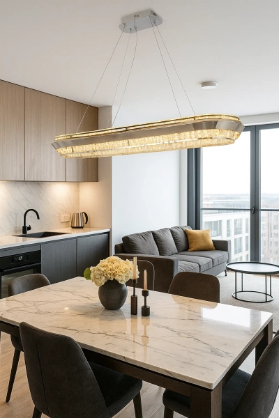 Pendant lamp Royal Crystal LED 60W CCT Dim L120 CHR remote