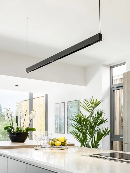 Suspended track set Edge 2M 3lt LED 18W BLK