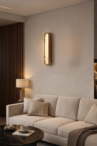 Wall light Selento Alabaster Marble LED 13W 3K H40 BRS